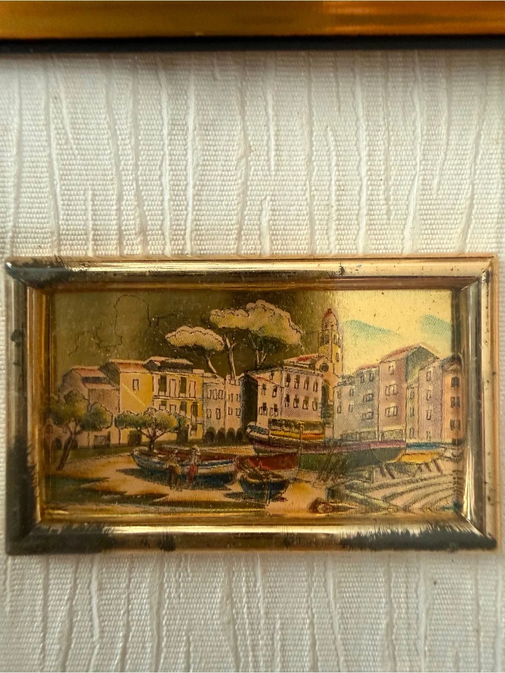 Vintage Italian Creazioni Artistiche Serie Oro Framed Miniature Wall Art
